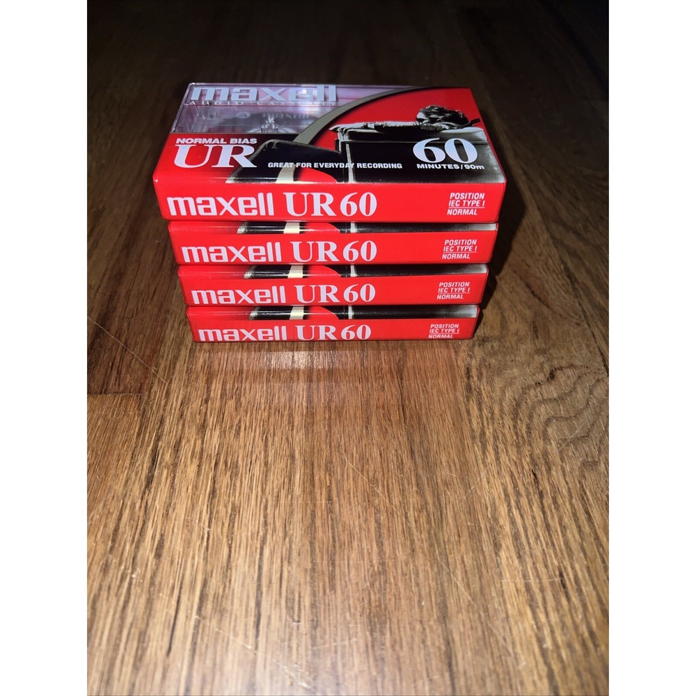 Lot of 4 New Sealed MAXELL UR 60 Minute Blank Audio Cassette Tapes - Picture 3 of 7